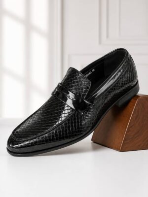 WhatsApp Image 2026-07-01 at 2.43.07 PM Oxen Men's Crocodile-Embossed Penny Loafers